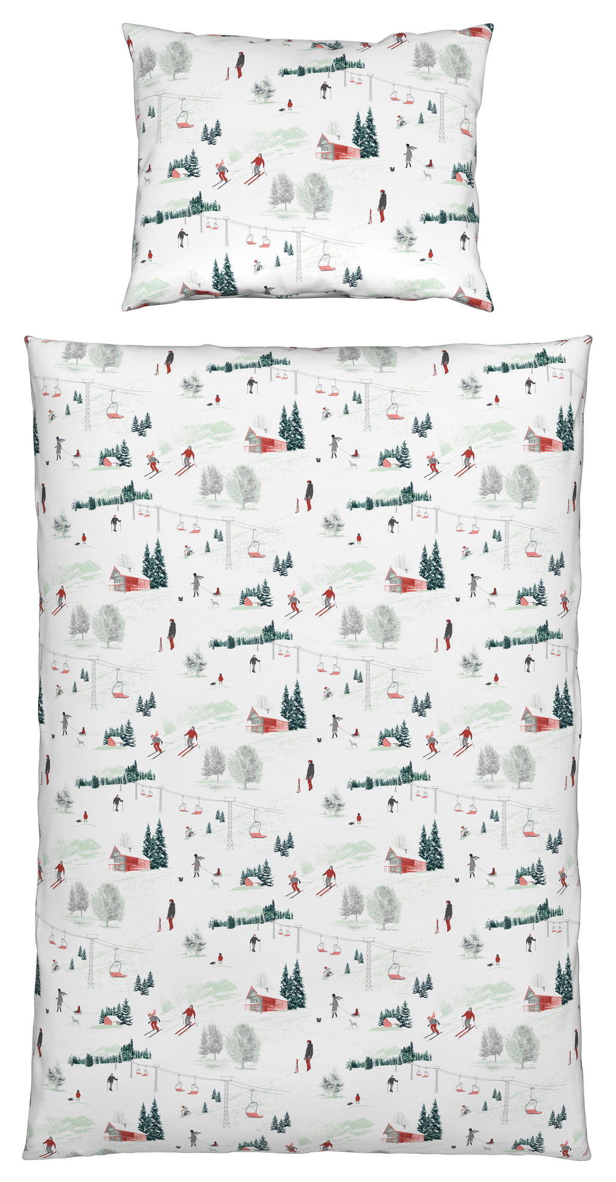 POSTELJNINA SKI 140/200 cm flanela večbarvno  - večbarvno, Konvencionalno, tekstil (140/200cm) - Esposa