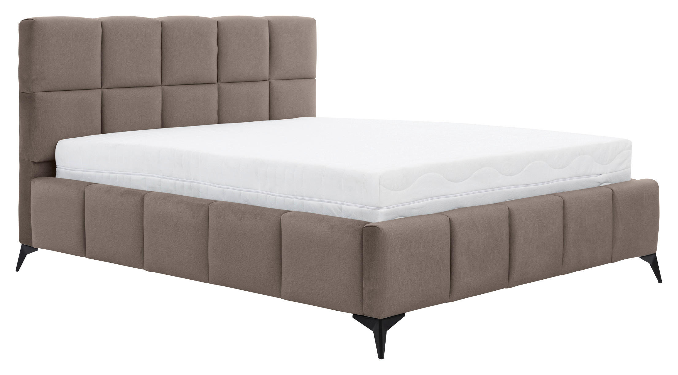 POLSTERBETT Cloudy Lattenrost, Bettkasten 160/200 cm  in Beige  - Beige/Schwarz, MODERN, Holz/Textil (160/200cm) - MID.YOU