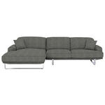 ECKSOFA Lesina in Webstoff Grau  184/304 cm  - Grau, Design, Textil/Metall (184/304cm) - Dieter Knoll