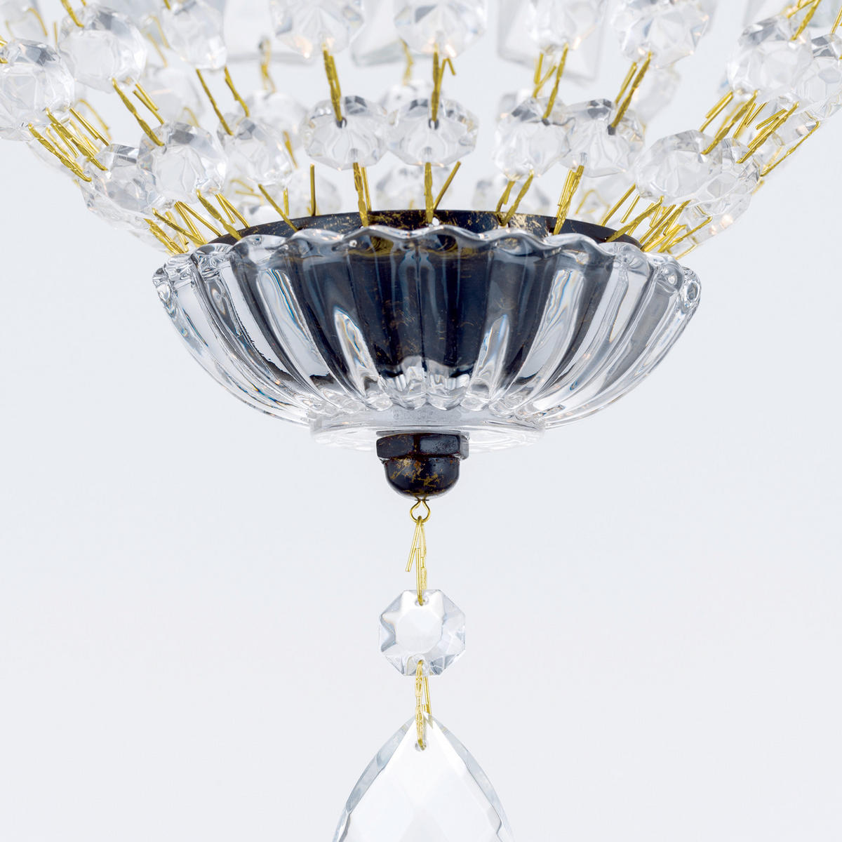 KRISTALL-HÄNGELEUCHTE 25/150 cm   - Bronzefarben, LIFESTYLE, Glas/Metall (25/150cm)