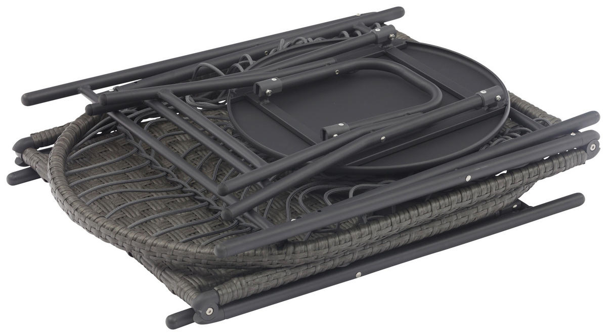 BALKONSET Anthrazit 3-teilig  - Anthrazit, KONVENTIONELL, Kunststoff/Metall