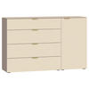SIDEBOARD 135/87/43 cm  in Creme, Hellbraun  - Hellbraun/Creme, Design, Glas/Holzwerkstoff (135/87/43cm) - Jutzler