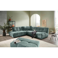 ECKSOFA Chenille Türkis  - Türkis/Schwarz, Modern, Kunststoff/Textil (250/284cm) - Livetastic