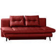 SCHLAFSOFA in Echtleder Rot  - Rot/Schwarz, Design, Leder/Metall (209/94/94cm) - Novel