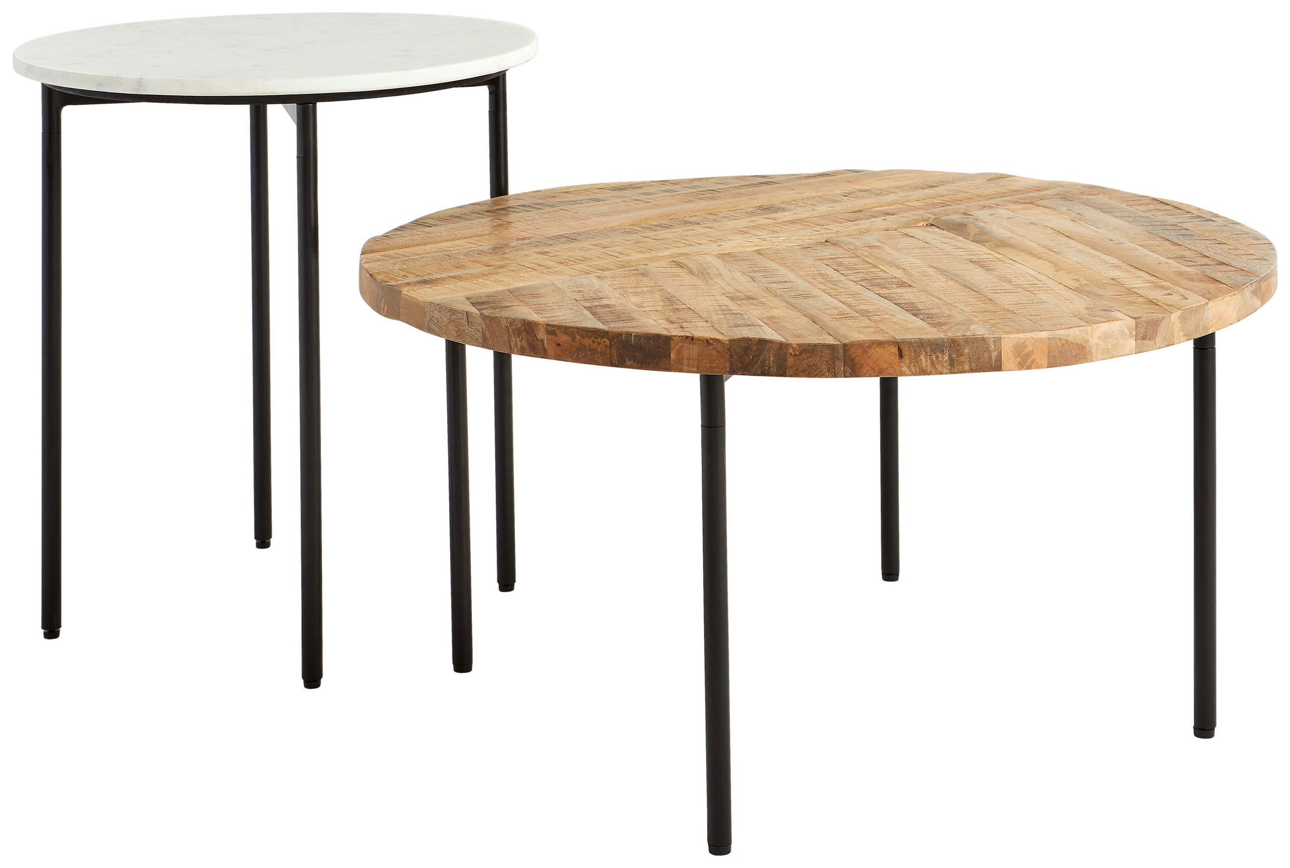 COUCHTISCH in Holz, Metall 80/80/39 cm  - Hellbraun/Schwarz, Design, Holz/Metall (80/80/39cm) - Ambia Home
