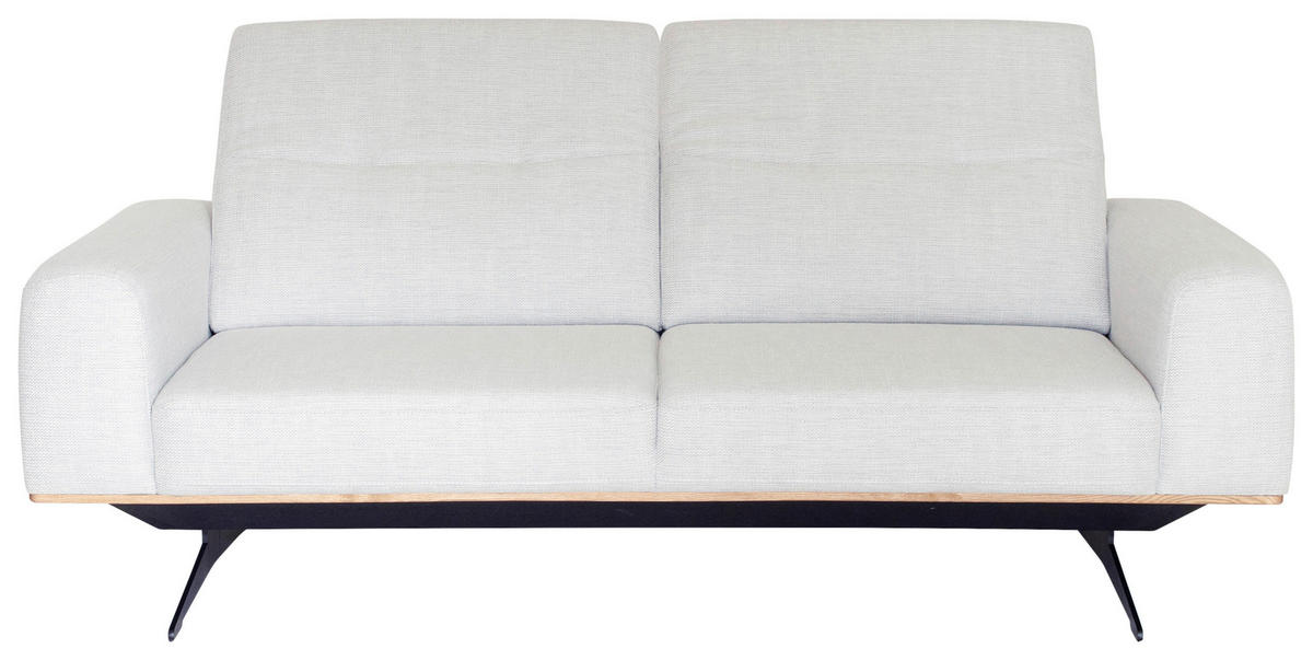 3-SITZER-SOFA in Struktur Weiß  - Schwarz/Weiß, Design, Textil/Metall (205/76-97/102cm) - Novel