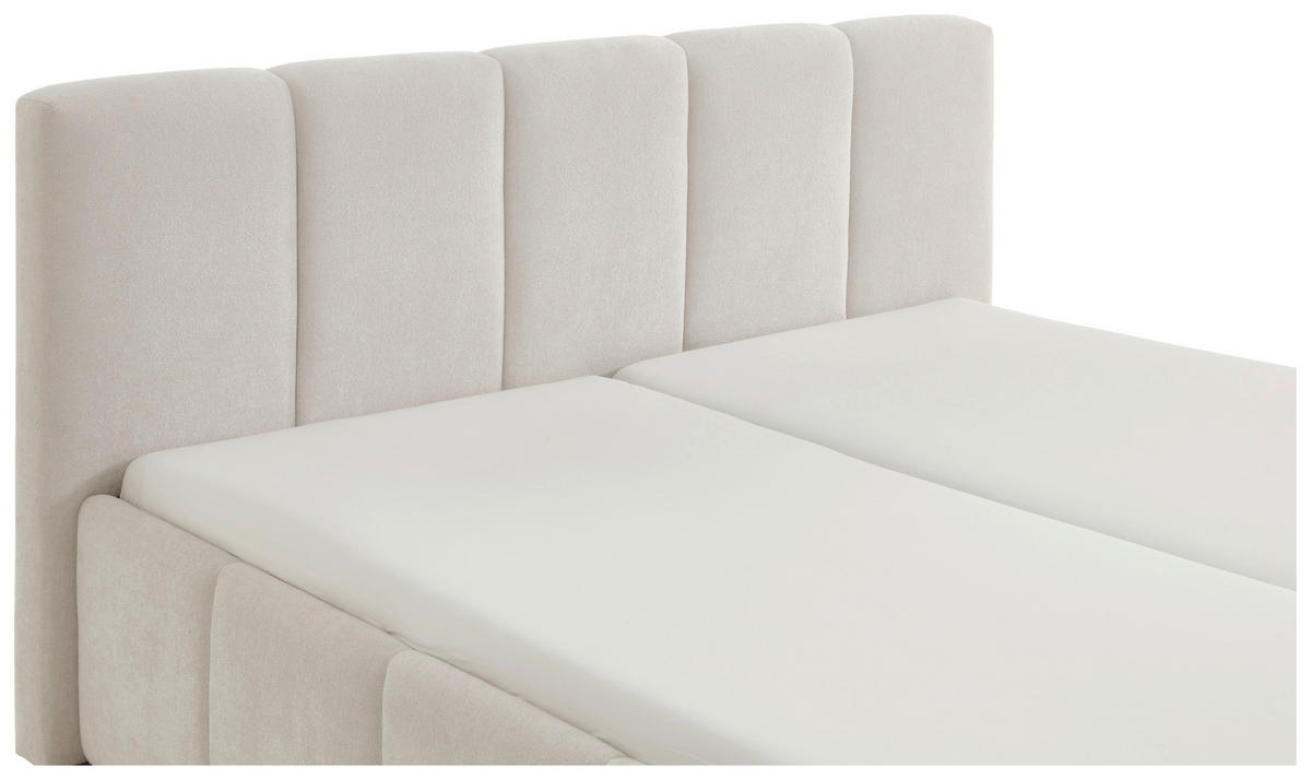 POLSTERBETT 180/200 cm  in Beige  - Beige/Schwarz, Design, Holz/Textil (180/200cm) - Xora