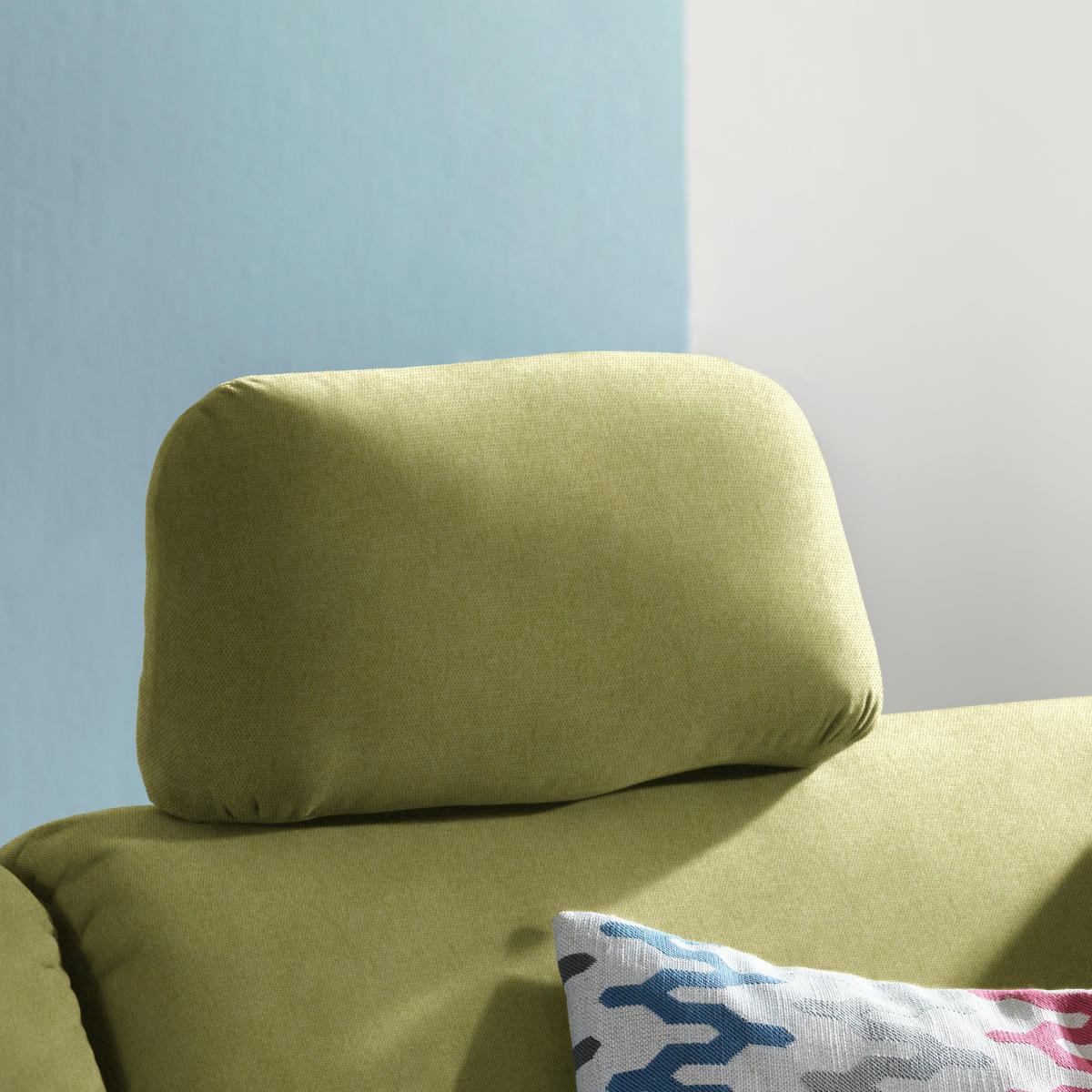 ECKSOFA in Flachgewebe Limette  208/227 cm  - Eichefarben/Limette, KONVENTIONELL, Holz/Textil (208/227cm) - Sedda