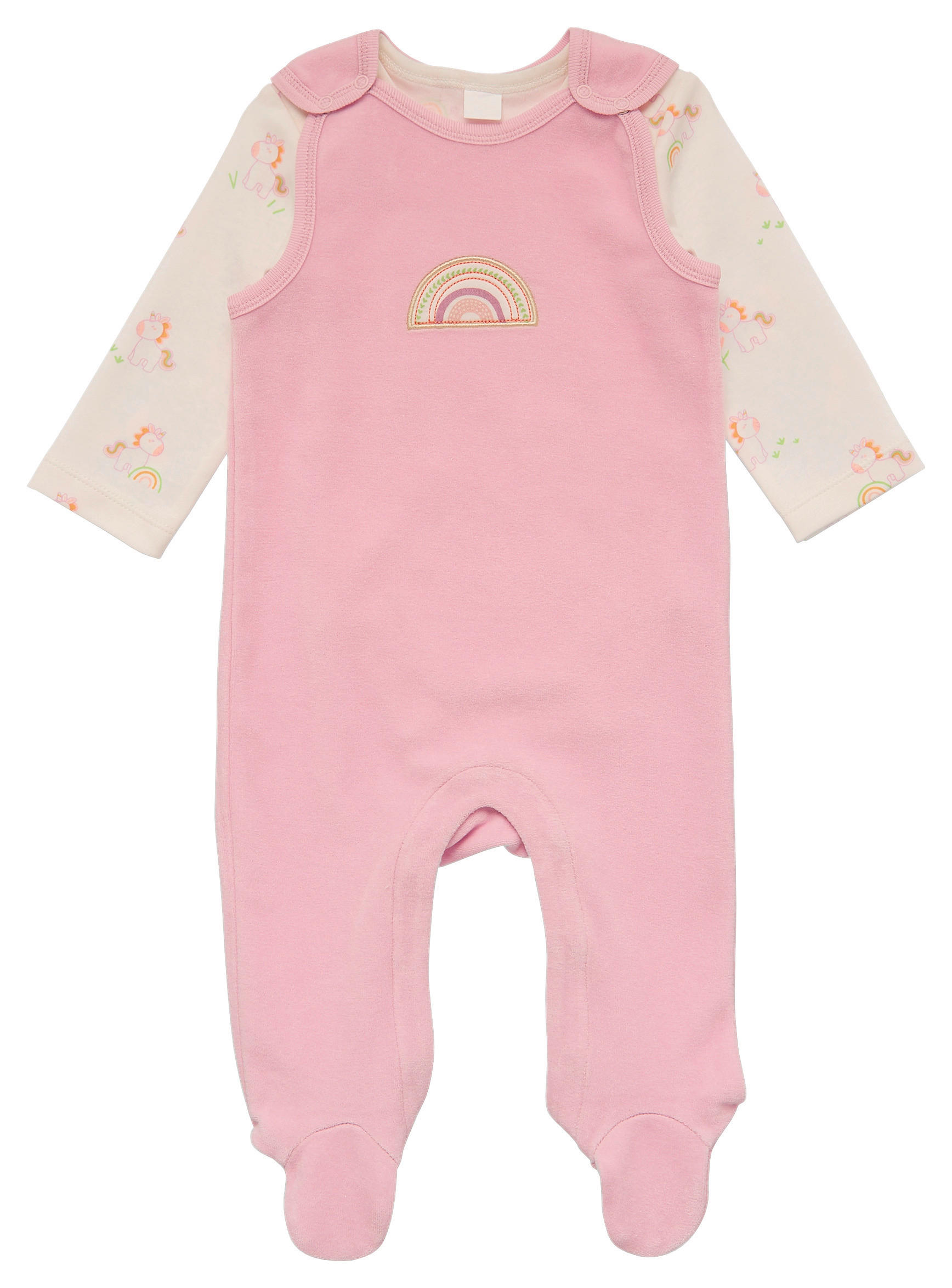 BABYBEKLEIDUNGSSET Sammy 2-teilig  - Hellrosa/Creme, Basics, Textil (62/68null) - Patinio