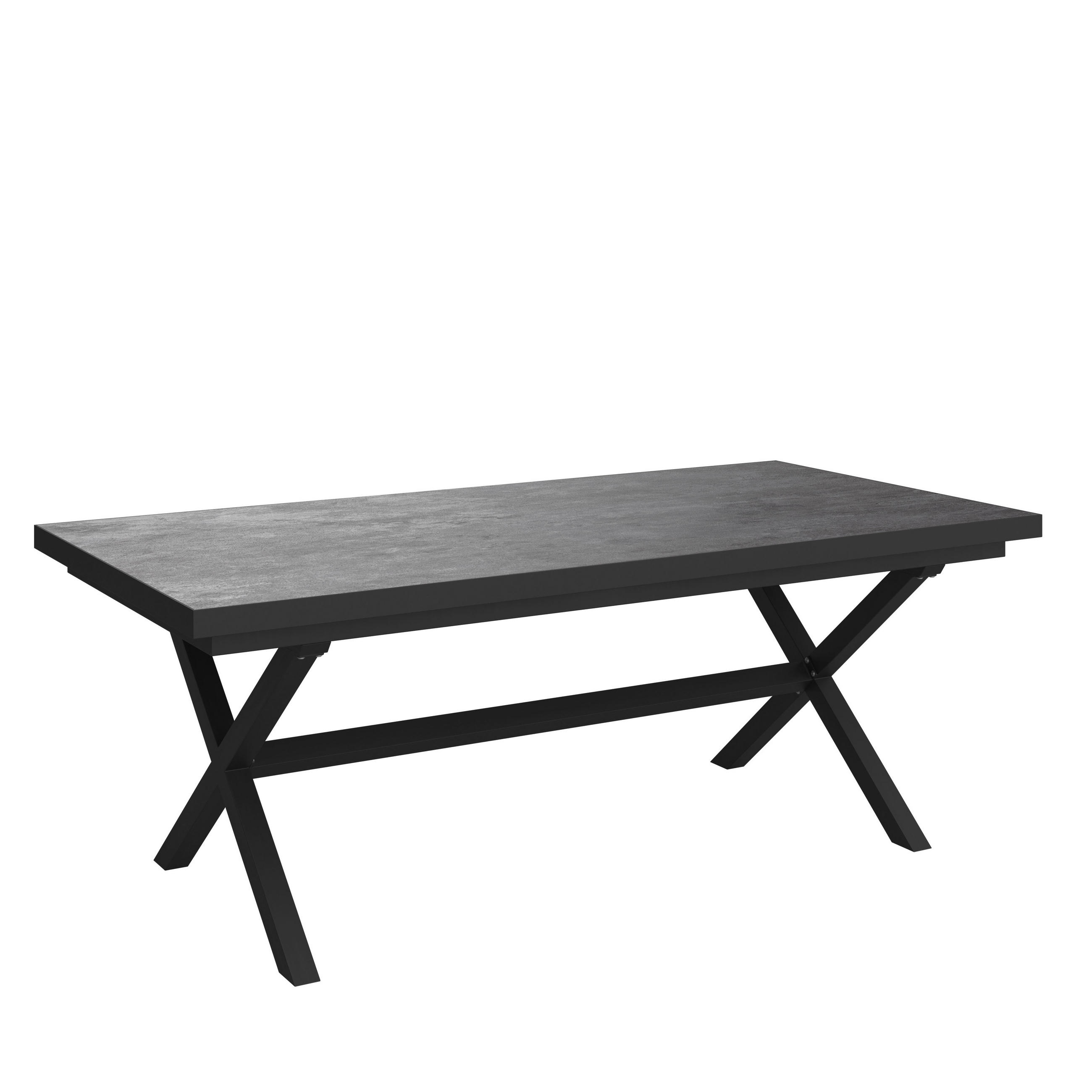 GARTENTISCH Metall, Keramik Anthrazit, Dunkelgrau rechteckig  - Dunkelgrau/Anthrazit, Basics, Keramik/Metall (200/100/75cm) - Amatio