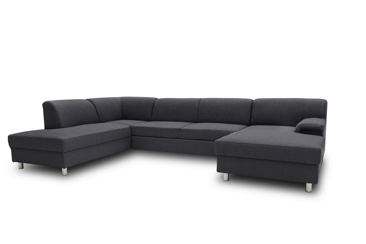 WOHNLANDSCHAFT Schlammfarben Webstoff  - Chromfarben/Schlammfarben, KONVENTIONELL, Textil/Metall (195/308/150cm) - MID.YOU