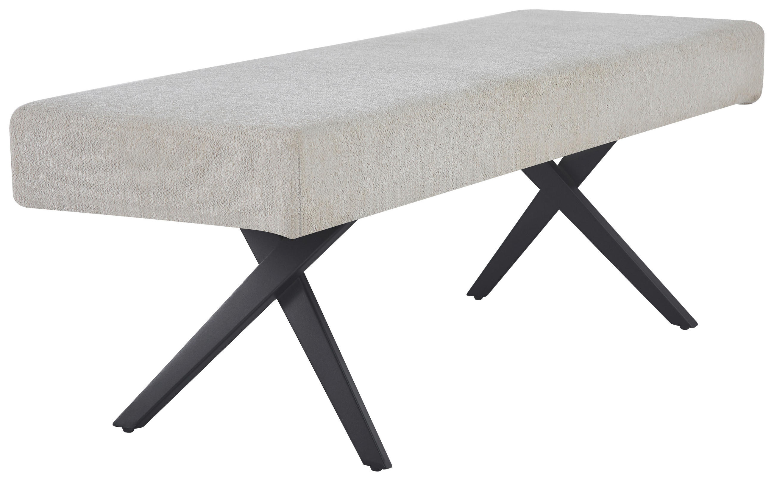 SITZBANK in Metall, Textil Beige  - Beige/Schwarz, KONVENTIONELL, Textil/Metall (140/49/47cm) - MID.YOU