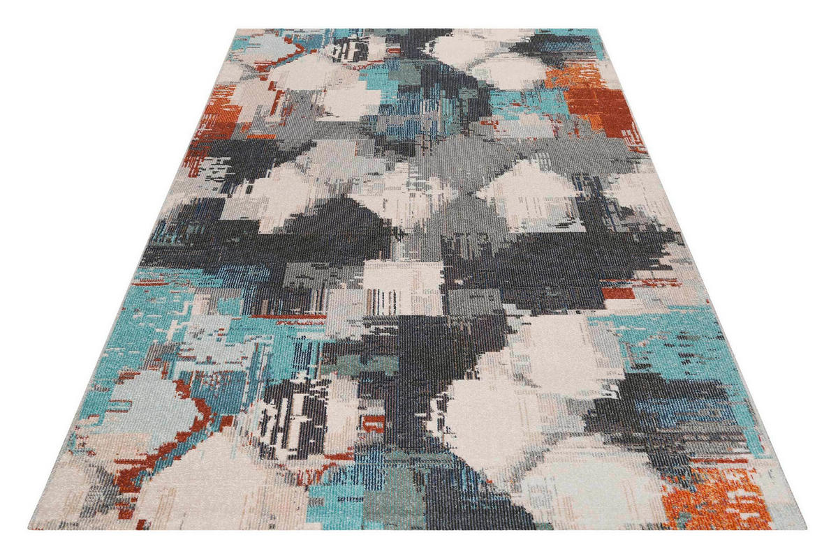 OUTDOORTEPPICH 160/225 cm Stash Creme, Grau, Türkis  - Türkis/Creme, Design, Textil (160/225cm) - Esprit