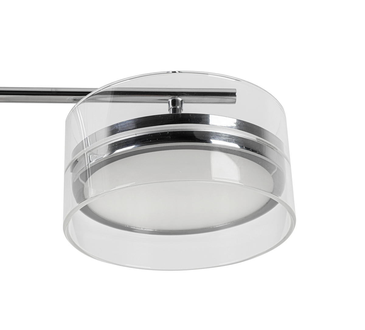 LED-HÄNGELEUCHTE Luca 93/18/120 cm   - Chromfarben, Design, Glas/Kunststoff (93/18/120cm) - Novel