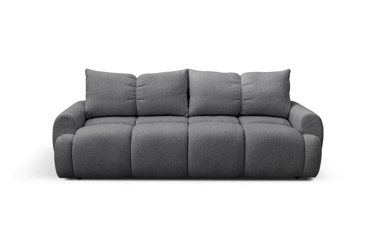 SCHLAFSOFA ALBA Struktur Dunkelgrau  inkl. Bettkasten, Schlaffunktion  - Dunkelgrau/Schwarz, Design, Holz/Textil (242/93/104cm) - MID.YOU