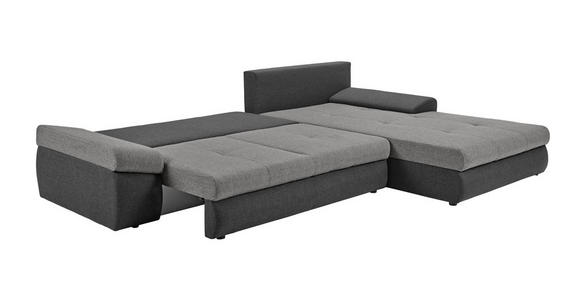 ECKSOFA Grau, Dunkelgrau Webstoff  - Dunkelgrau/Schwarz, Design, Kunststoff/Textil (313/215cm) - Carryhome