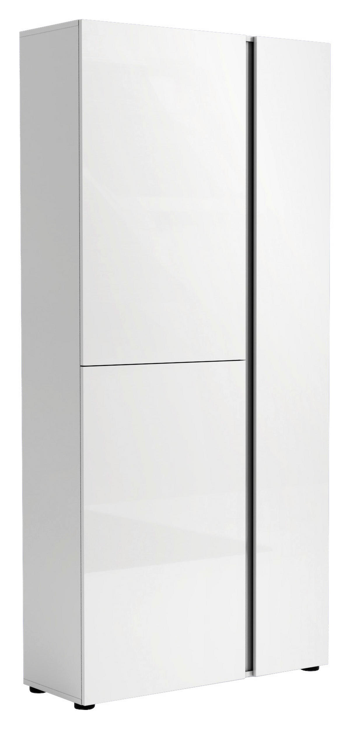 GARDEROBNA OMARA bela - črna/bela, Design, umetna masa/leseni material (91/196/34cm) - Xora
