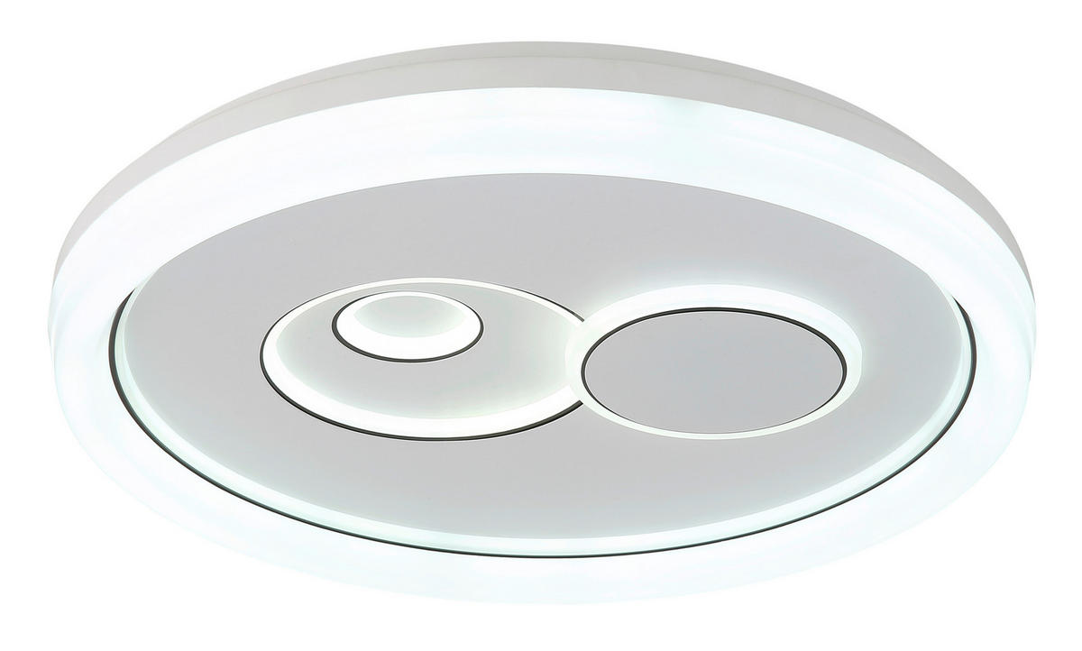 LED-DECKENLEUCHTE 49/7 cm   - Opal/Schwarz, Basics, Kunststoff/Metall (49/7cm) - Globo