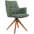 ARMLEHNSTUHL  Stoffauswahl, Sitzfläche 360° drehbar, automatische Rückholfunktion Chenille  - Eichefarben/Grün, Design, Holz/Textil (59,5/88,5/63cm) - Novel