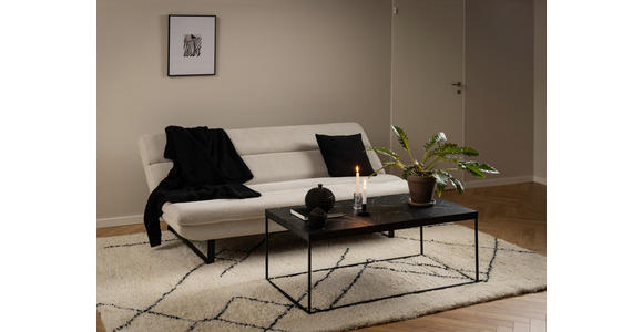 SCHLAFSOFA Flachgewebe Beige - Beige/Schwarz, KONVENTIONELL, Textil/Metall (200/91/124cm) - Carryhome
