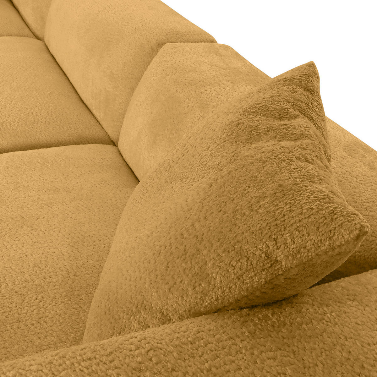 BIGSOFA Chenille Senfgelb  - Senfgelb/Schwarz, MODERN, Kunststoff/Textil (320/66/111cm) - Carryhome