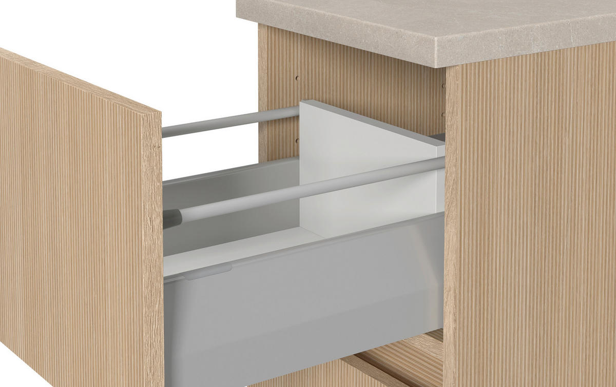 UNTERSCHRANK 30/80/35 cm   - Sandfarben/Eichefarben, KONVENTIONELL, Holzwerkstoff/Kunststoff (30/80/35cm) - Xora