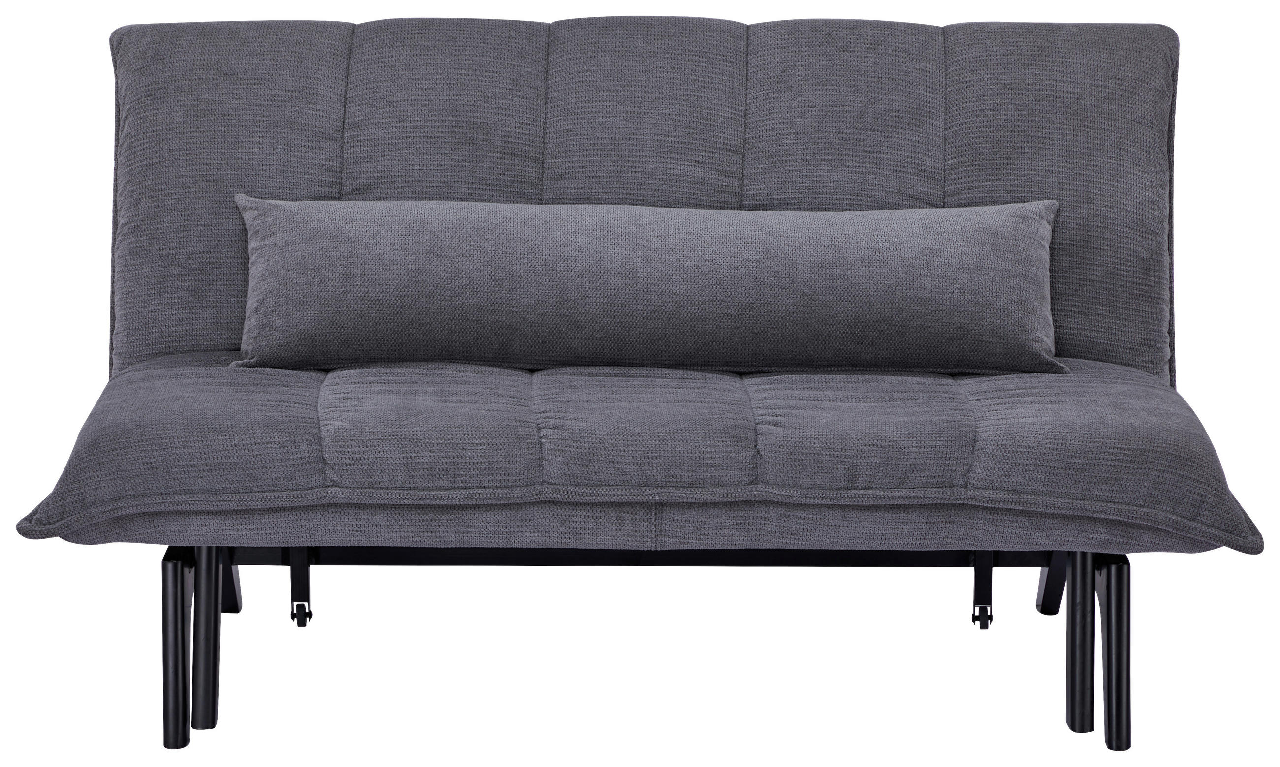 SCHLAFSOFA Cord Grau  - Schwarz/Grau, Design, Holz/Textil (148/82/102cm) - Stylife