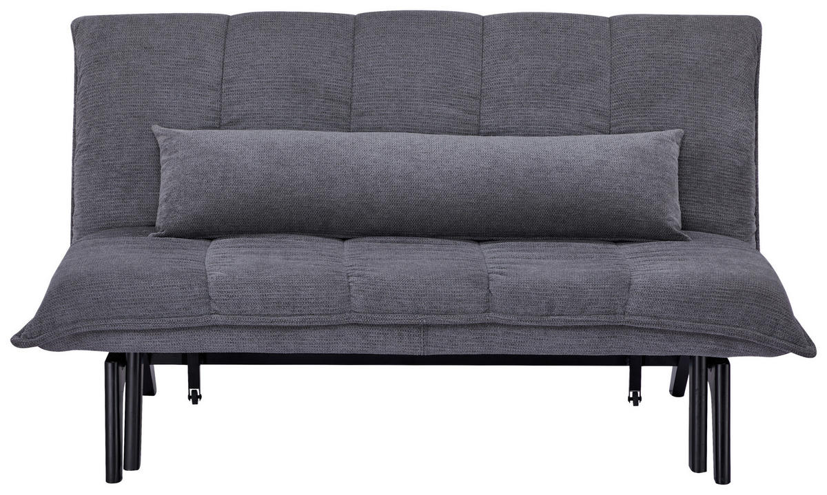 SCHLAFSOFA Cord Grau  - Schwarz/Grau, Design, Holz/Textil (148/82/102cm) - Stylife