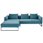 ECKSOFA  in Cord Petrol  178/284 cm  - Petrol/Schwarz, KONVENTIONELL, Textil/Metall (178/284cm) - Hom`in