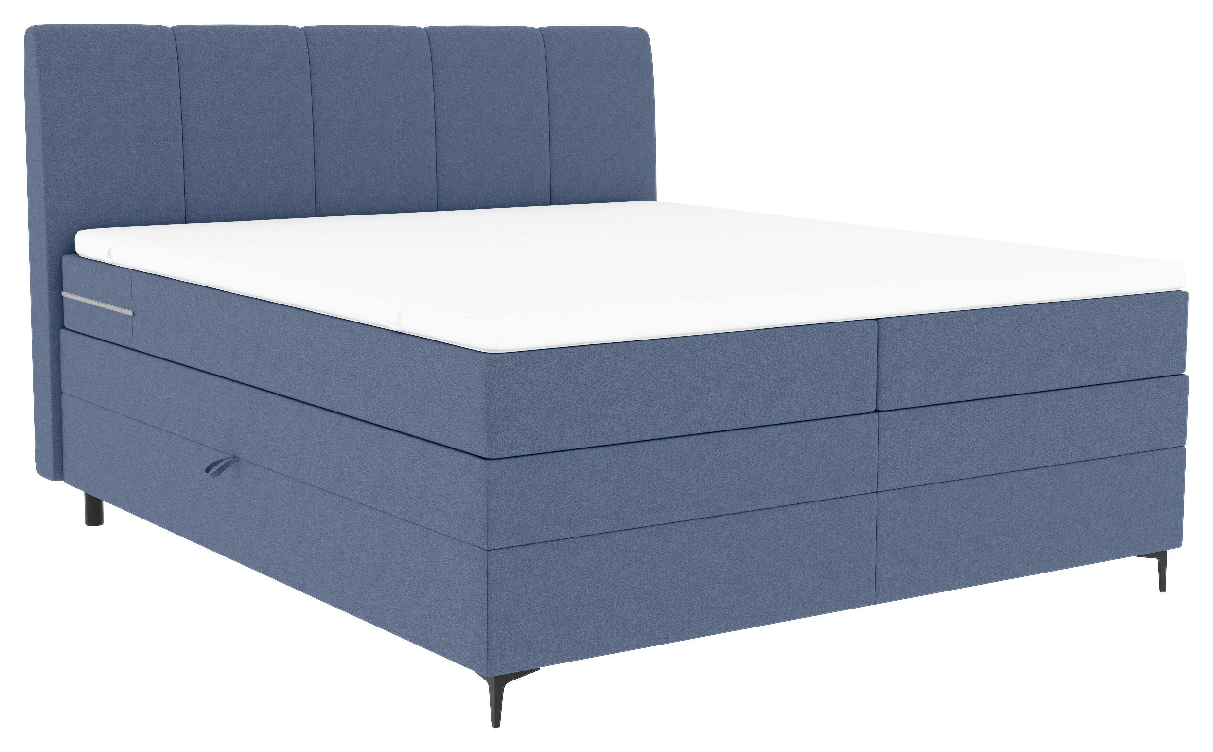 BOXSPRINGBETT 180/200 cm  in Blau  - Blau/Schwarz, KONVENTIONELL, Textil/Metall (180/200cm) - Carryhome