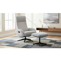 RELAXSESSELSET BASTY Webstoff Hocker    - Schwarz/Grau, Design, Textil/Metall (75/107/77cm) - Livetastic