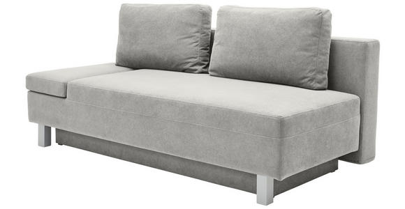 SCHLAFSOFA Flachgewebe Hellgrau - Chromfarben/Hellgrau, Design, Holz/Textil (205/77-93/99cm) - Novel