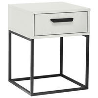 NACHTTISCH 40/52/38,5 cm  in Weiss, Schwarz  - Weiss/Schwarz, Modern, Holzwerkstoff/Kunststoff (40/52/38,5cm) - Livetastic
