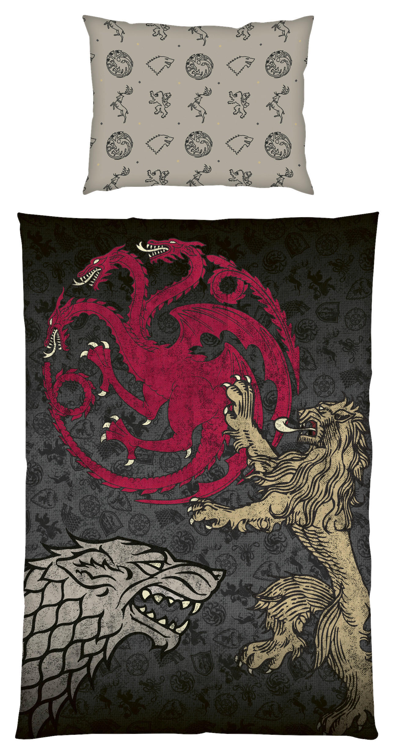 KINDERBETTWÄSCHE 140/200 cm  - Beige/Rot, KONVENTIONELL, Textil (140/200cm)