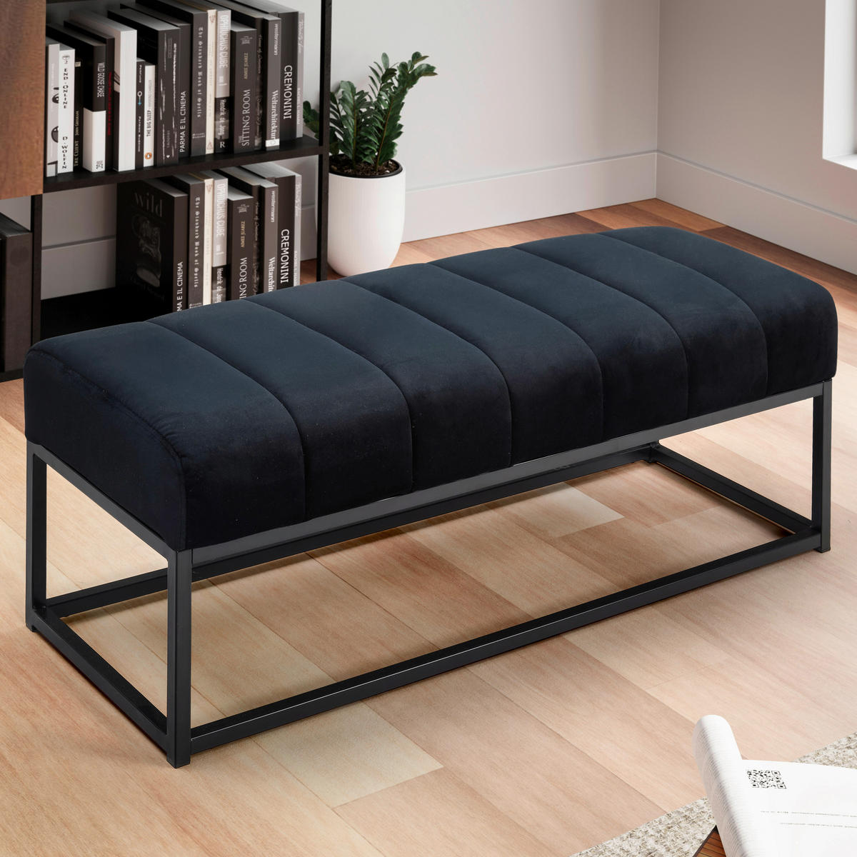 KLOP, tekstil črna  - črna, Design, kovina/tekstil (108/40/40cm) - MID.YOU