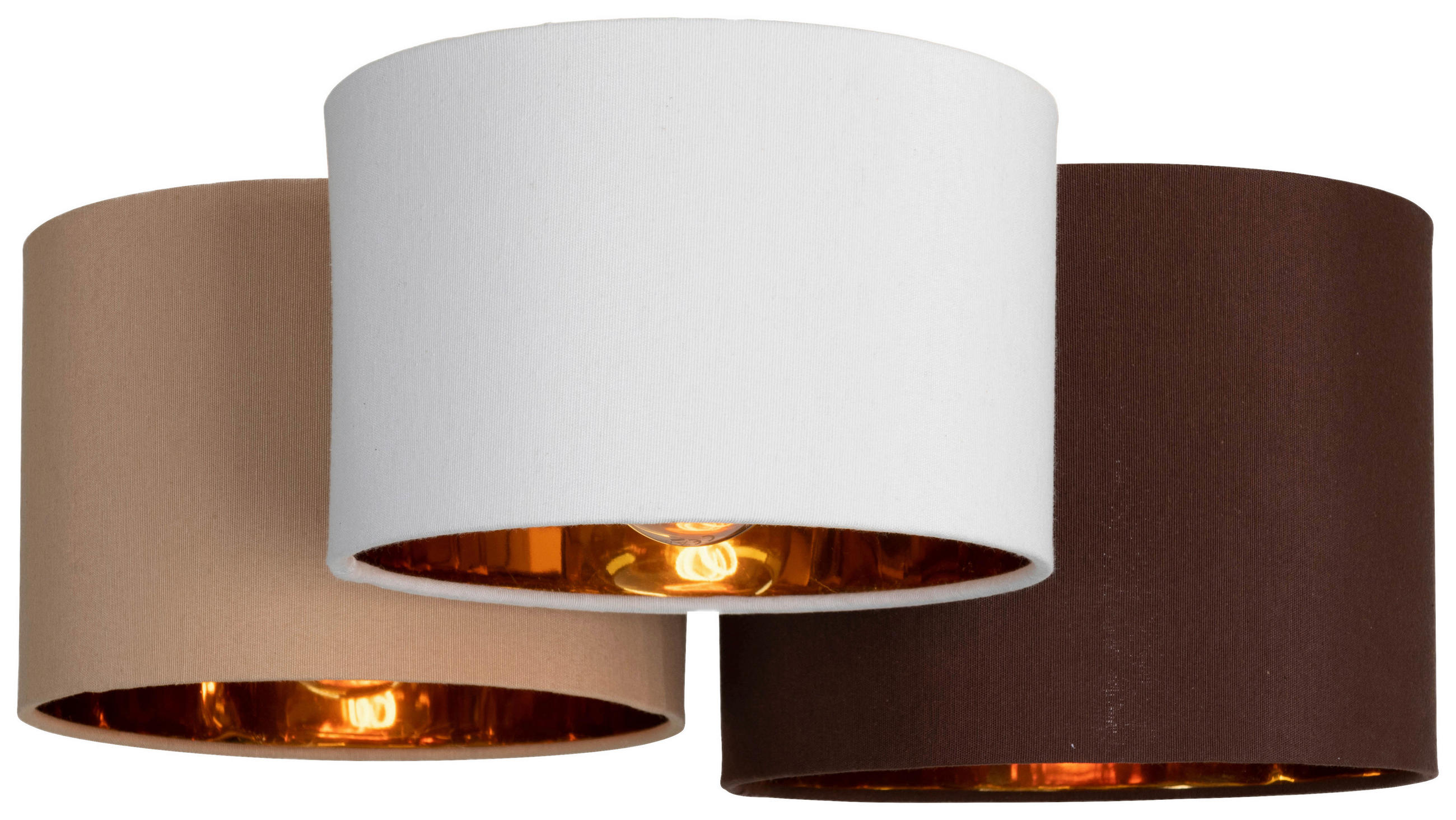 DECKENLEUCHTE 48/24 cm   - Hellbraun/Dunkelbraun, MODERN, Kunststoff/Textil (48/24cm) - Novel