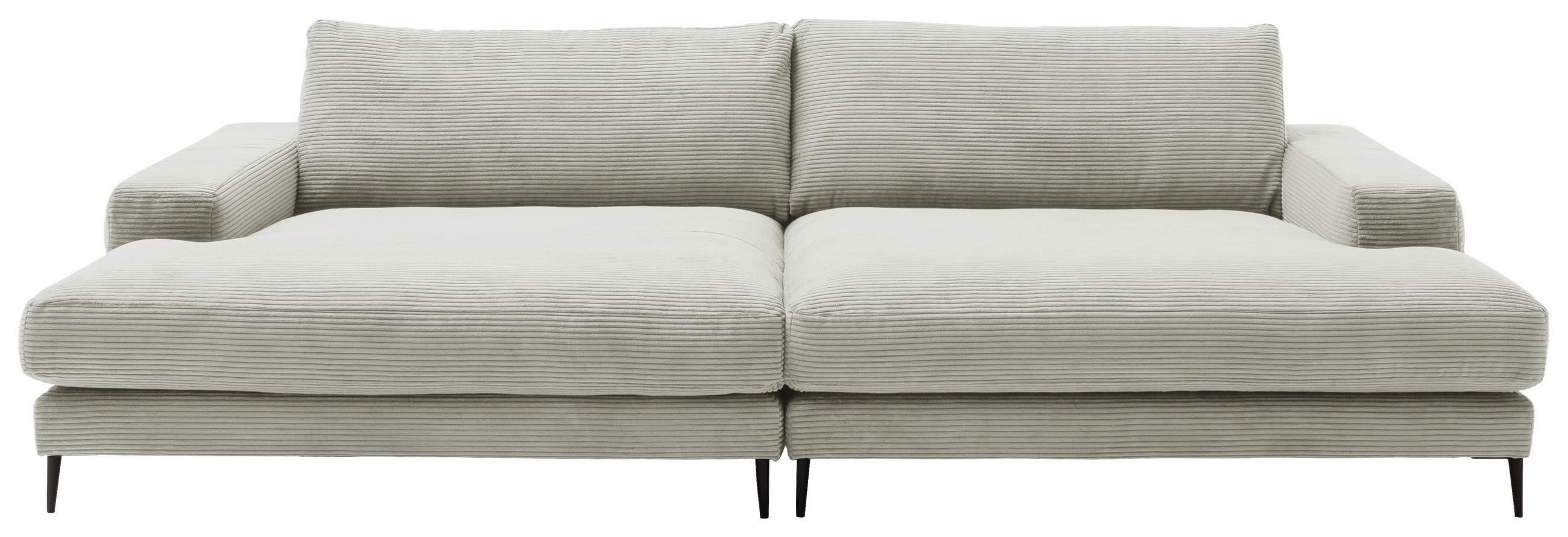 BIGSOFA Cord Hellgrau  - Hellgrau/Schwarz, Design, Textil/Metall (296/83/177cm) - Dieter Knoll