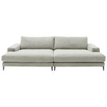 BIGSOFA  in Cord Hellgrau  - Hellgrau/Schwarz, Design, Textil/Metall (296/83/177cm) - Dieter Knoll
