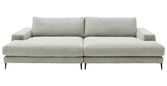 BIGSOFA Cord Hellgrau  - Hellgrau/Schwarz, Design, Textil/Metall (296/83/177cm) - Dieter Knoll