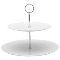 ETAGERE 2-stöckig - Weiß, Keramik/Metall - Creatable