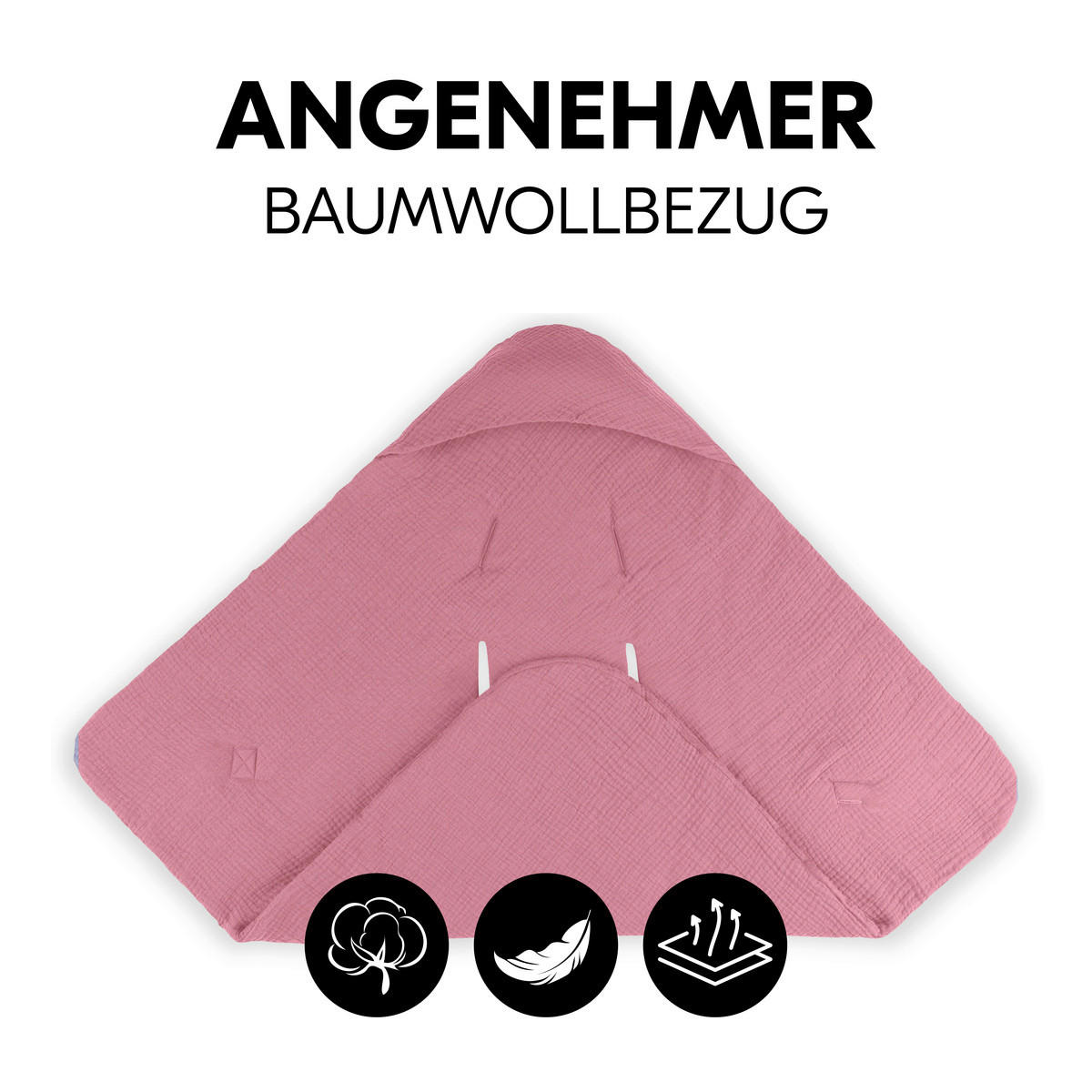 EINSCHLAGDECKE Snuggle so Cosy      - Beere, Basics, Textil (75/0,6/75cm) - Hauck