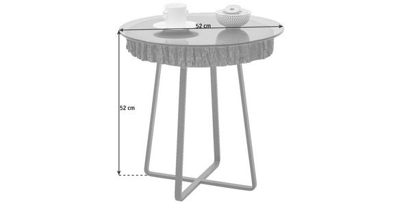 COUCHTISCH in Glas, Holz, Metall 52/52 cm - Eichefarben/Anthrazit, Design, Glas/Holz (52/52cm) - Valnatura