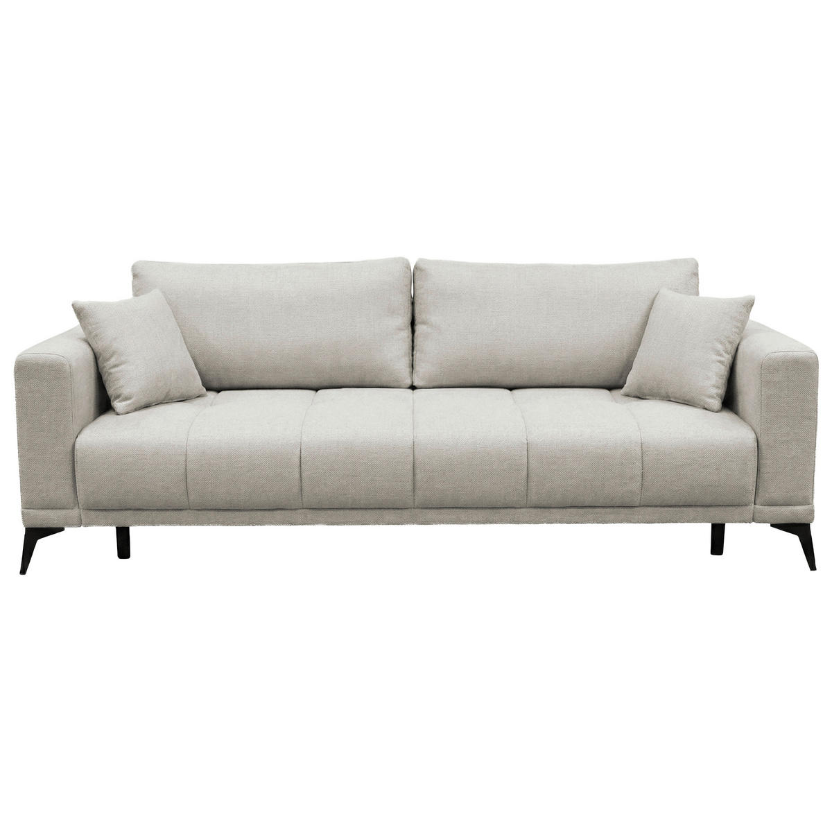 SCHLAFSOFA GRANDE in Chenille Grau  - Schwarz/Grau, Design, Textil/Metall (238/83/98cm) - MID.YOU