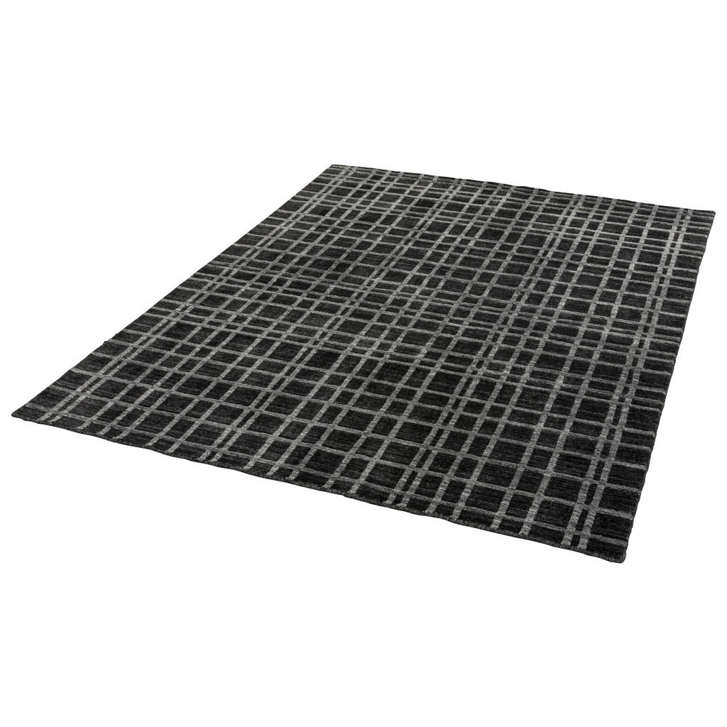 Thumbnail - Schöner Wohnen Handwebteppich Cosetta, Anthrazit, Hellgrau, Textil, Streifen, rechteckig, 140x200 cm, Bsci, Oeko-Tex® St...