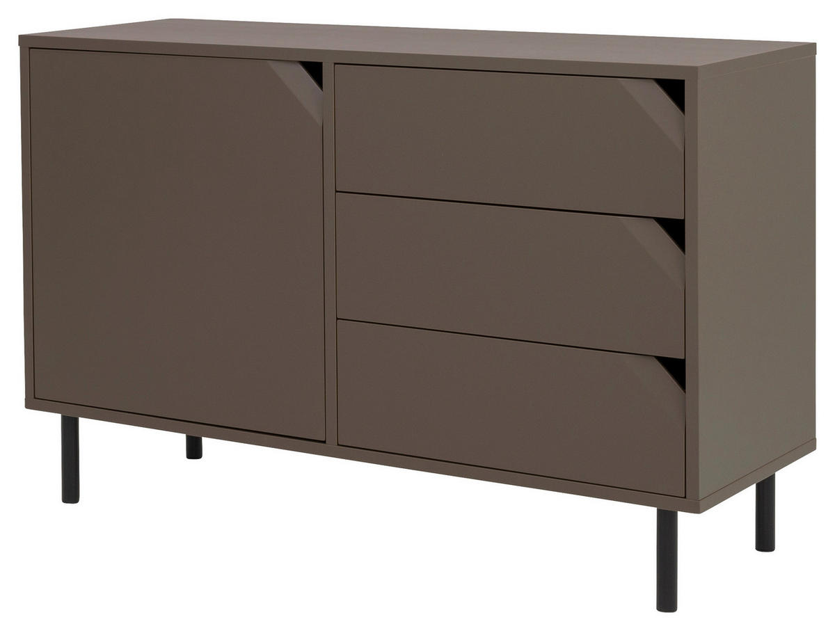 SIDEBOARD  in 118/77/43 cm  - Taupe/Schwarz, Design, Holzwerkstoff/Metall (118/77/43cm)