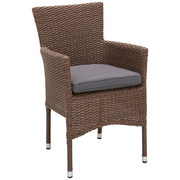 GARTENSESSEL Stahl Grau, Hellbraun - Hellbraun/Grau, Design, Kunststoff/Textil (62/87/57cm)