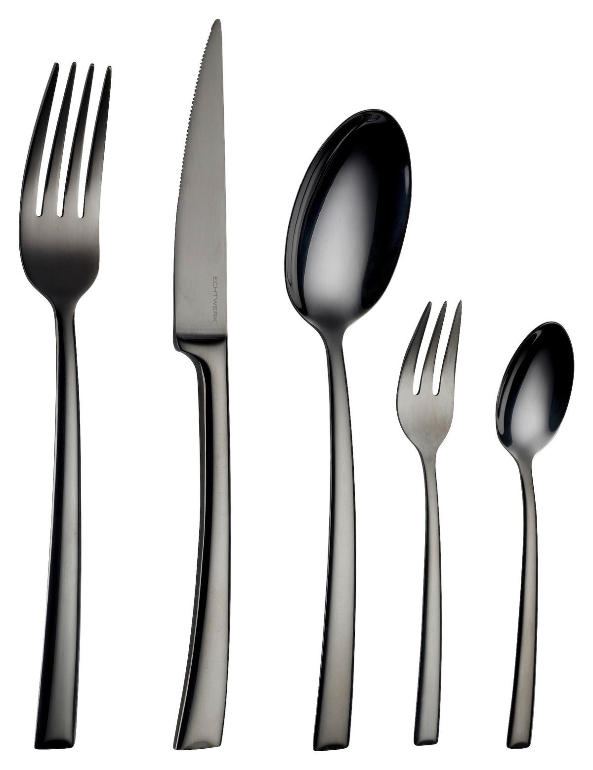 BESTECKSET Avelino Shiny  30-teilig  - Schwarz Hochglanz, Design, Metall (35,5/25,5/5cm) - Echtwerk