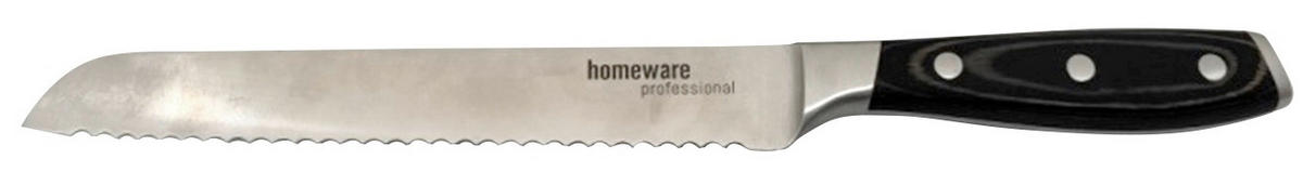 CUȚIT PENTRU PÂINE 34 cm  - culoare inox/maro închis, Konventionell, metal/material pe bază de lemn (34cm) - Homeware Profession.