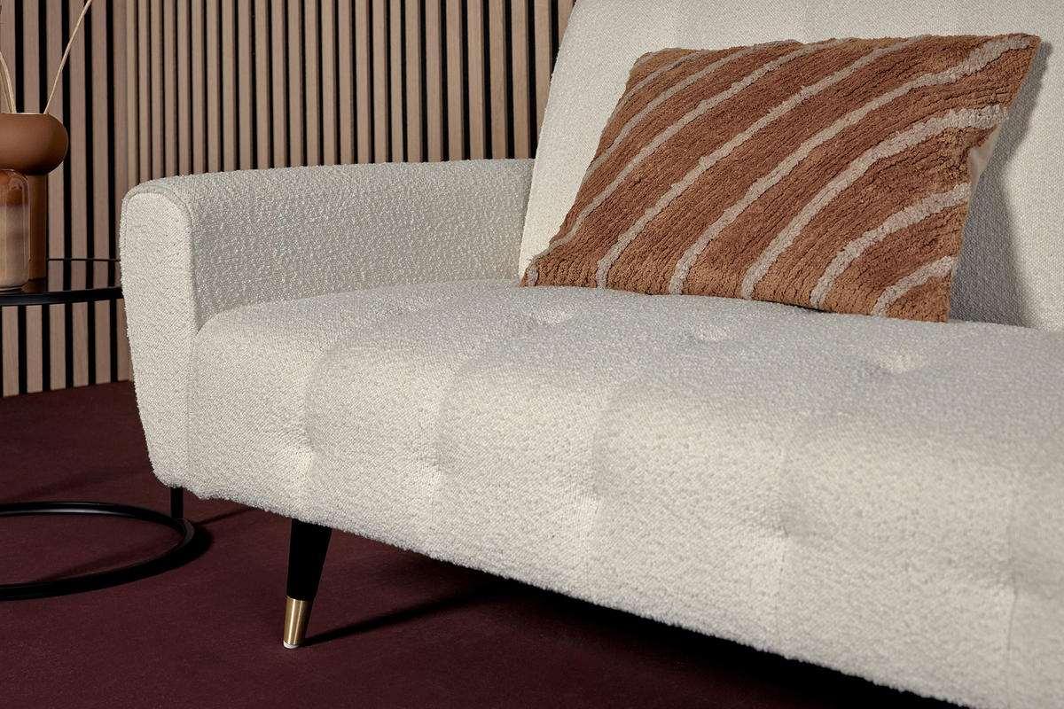 SCHLAFSOFA Bouclé Weiß  - Weiß, MODERN, Holz/Textil (213/83/153/173cm) - MID.YOU