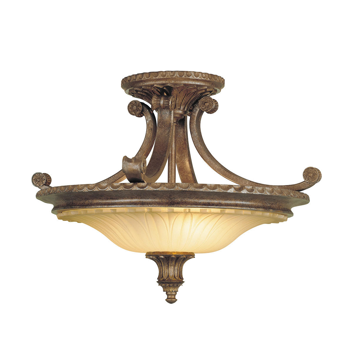 DECKENLEUCHTE  47.6/36.2 cm    - Bronzefarben, Romantik / Landhaus, Glas/Metall (47.6/36.2cm) - Elstead Lighting